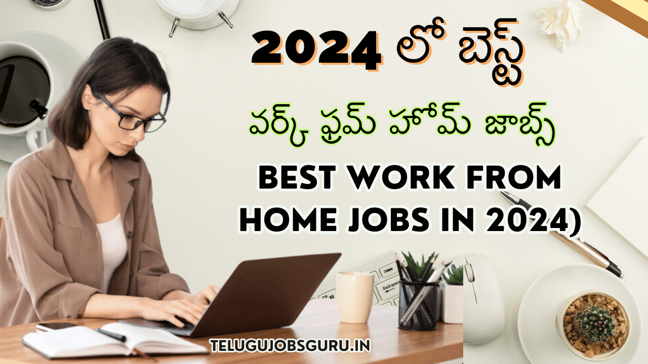 2024 Work from Home Jobs – Telugu Language Featured Image with Home Office Setup